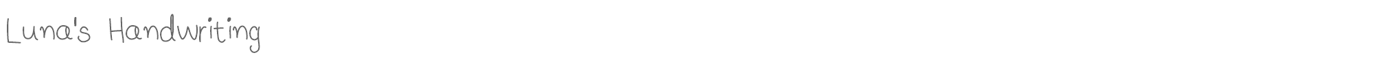 Sample characters Luna's Handwriting Font